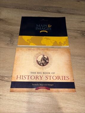 Maps & Images + The Big Book of History Stories - Navy, Mustard, Beige
